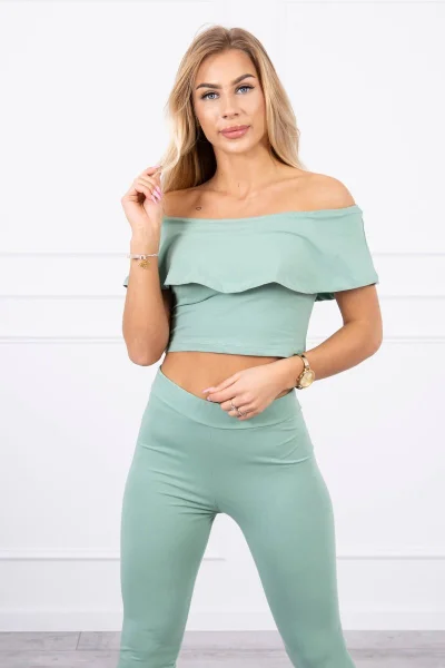 Elegantní Mint Sada s Volánkem - K-Fashion