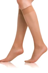 Dámské matné silonkové podkolenky DIE PASST KNEE-HIGHS B69 DEN - BELLINDA - almond