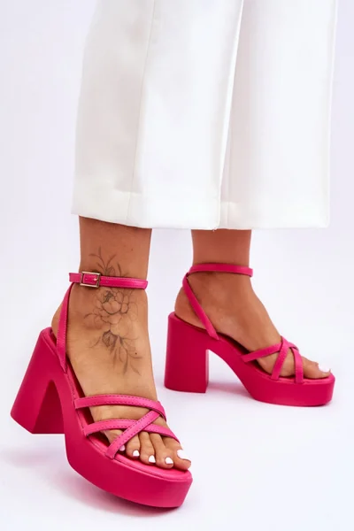 Kožené sandály s vysokým podpatkem Step in elegance