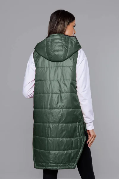 Dámská zelená vesta s geometrickou spodní částí 455 S'WEST