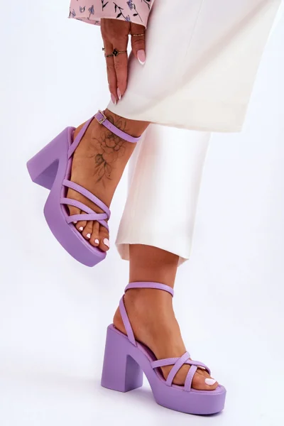 Kožené sandály na vysokém podpatku Step in elegance