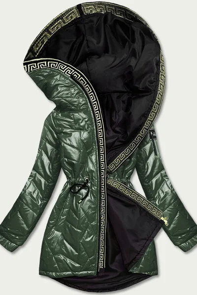Zelená bunda pro ženy s ozdobným prošíváním 10KMJ9 S'WEST