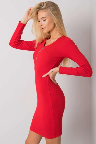 Dámské RUE PARIS Červené proužkované tužkové šaty FPrice