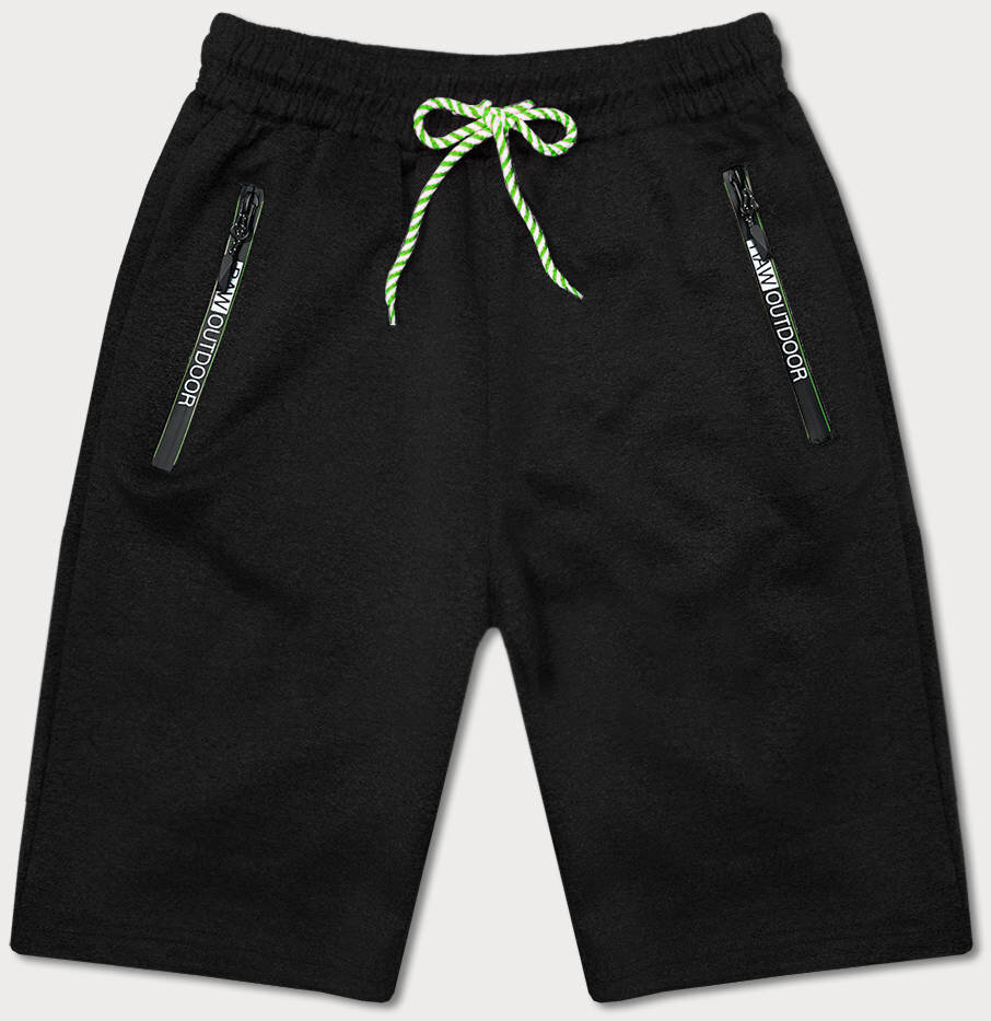 Sportovní černé pánské kraťasy s volnými nohavicemi J.STYLE, odcienie czerni XL i392_22059-44