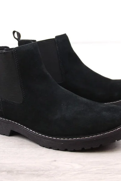 Mužské černé kožené zimní boty Filippo M