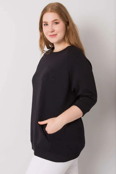 Černá dámská mikina plus size FPrice