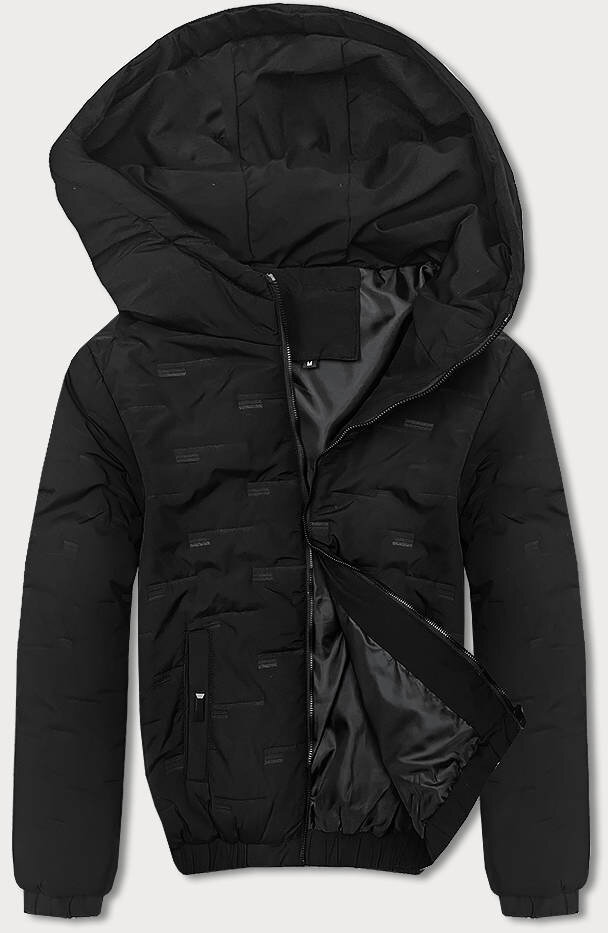 Pánská bunda na zimu s reflektivním vzorem od J.STYLE, odcienie czerni M i392_22056-1