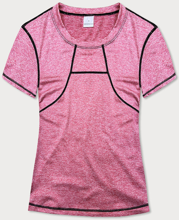Růžové sportovní tričko s prošitím od MADE IN ITALY, odcienie różu M (38) i392_22069-47