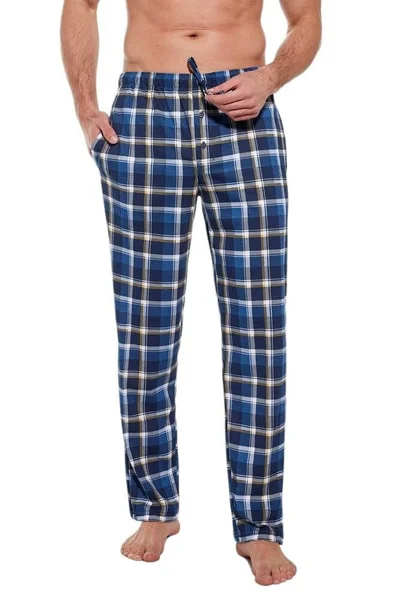 Kárované pyžamové kalhoty pro muže Willy modré Cornette