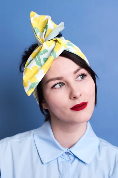 Retro čelenka-turban Bílá/Světle Žlutá - Art of Polo