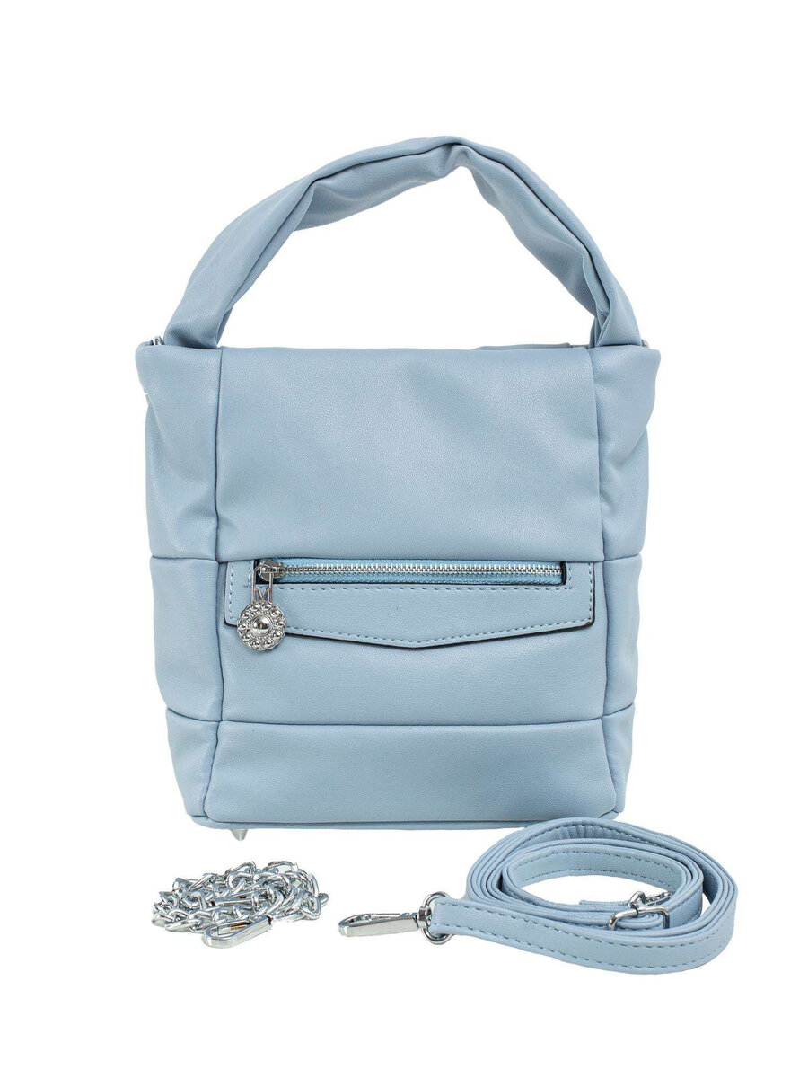 Světle modrá dámská kabelka vyrobená z ekologické kůže FPrice, jedna velikost i523_2016102938699