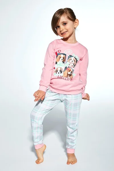 Růžové dívčí pyžamo s obrázkem od Cornette