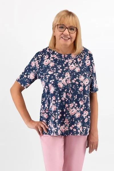 Květinové pyžamo pro ženy MARTEL Maria I 3XL-4XL