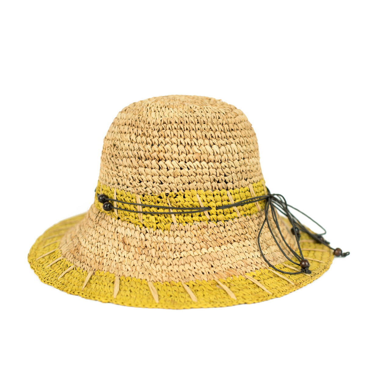 Letní dámský klobouk s korálky - Hořčicová krása, one size i10_P68264_2:416_