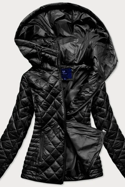 Černá prošívaná bunda pro ženy s kapucí NA4V Ann Gissy