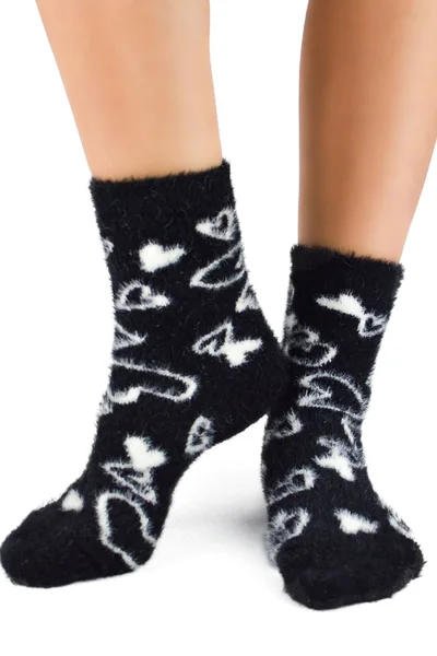 Černé Dámské Ponožky s Vzorem - Měkký Materiál - Novitex