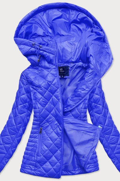 Světle modrá prošívaná bunda pro ženy s kapucí 55YUR Ann Gissy