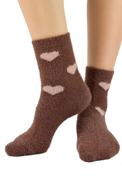 Vzorované dámské ponožky Hnědá Pohodlí