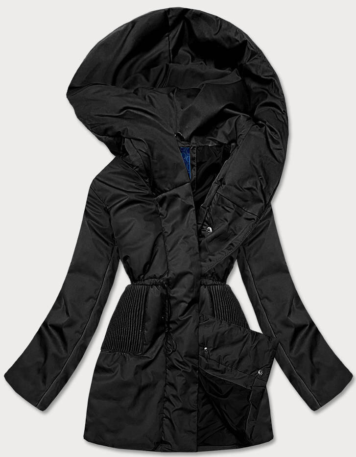 Černá bunda pro ženy s kapucí 3S7 Ann Gissy, odcienie czerni XXL i392_18025-45