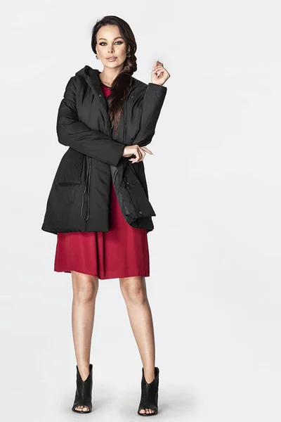 Černá bunda pro ženy s kapucí 3S7 Ann Gissy