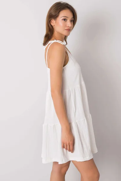 RUE PARIS Dámské bílé šaty s volánkem FPrice