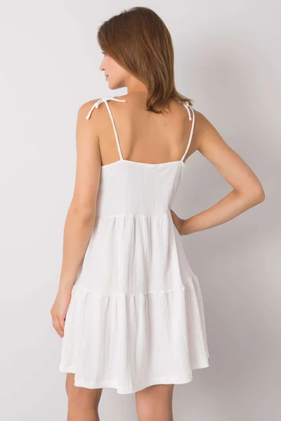 RUE PARIS Dámské bílé šaty s volánkem FPrice