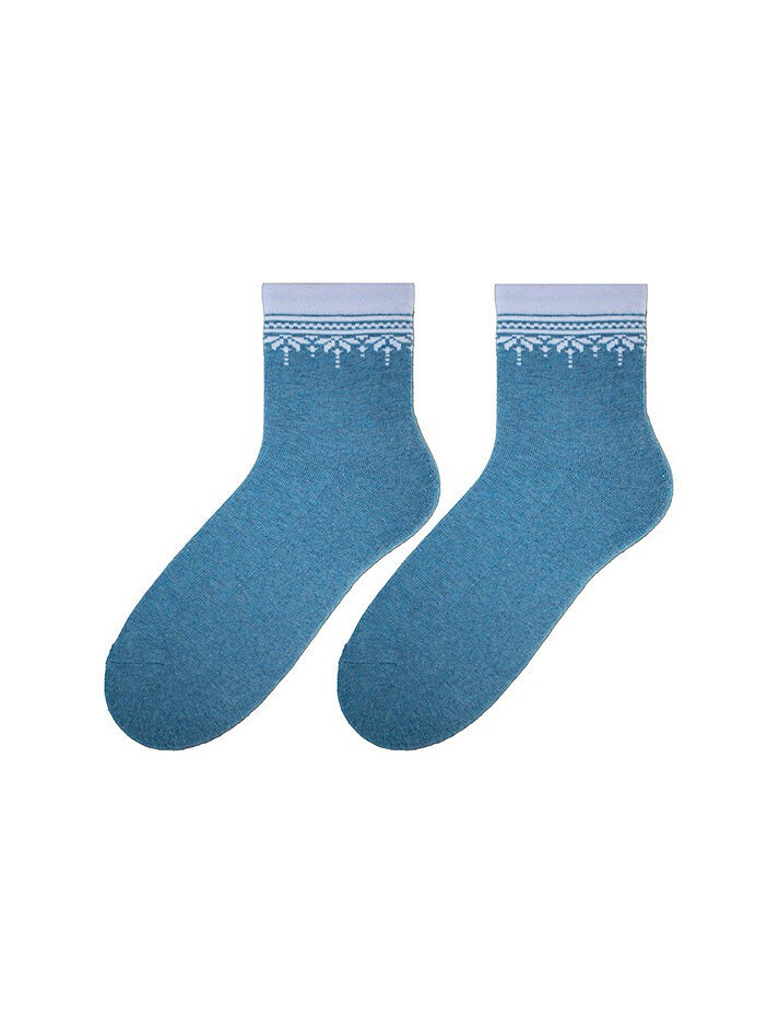 Dámské zimní ponožky Bratex Women Vzory, polofroté IX40S, džínová melanž 39-41 i384_39681398
