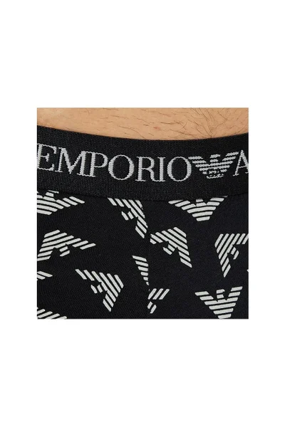 Emporio Armani pánské boxerky šedé s bílým potiskem (3 ks)