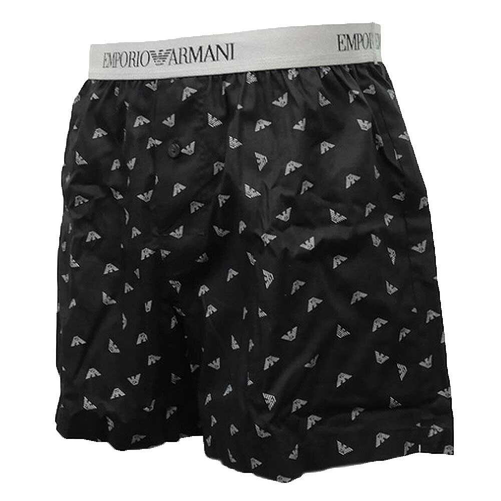 Emporio Armani pánské černé trenýrky s potiskem a elastickým pasem, L i10_P70787_2:90_