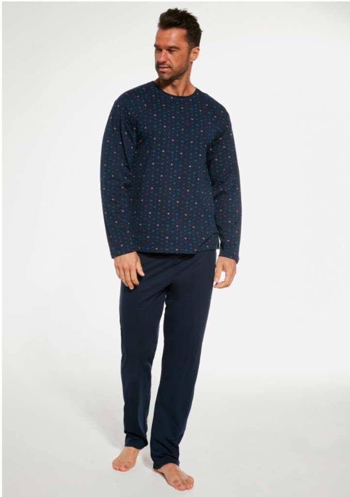 Mužské pohodlné bavlněné pyžamo Cornette, Tm. modrá XL i321_72361-448305