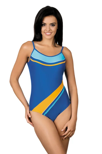 Modré plavky V1 - Lorin - vyztužená podprsenka - jednodílný kostým