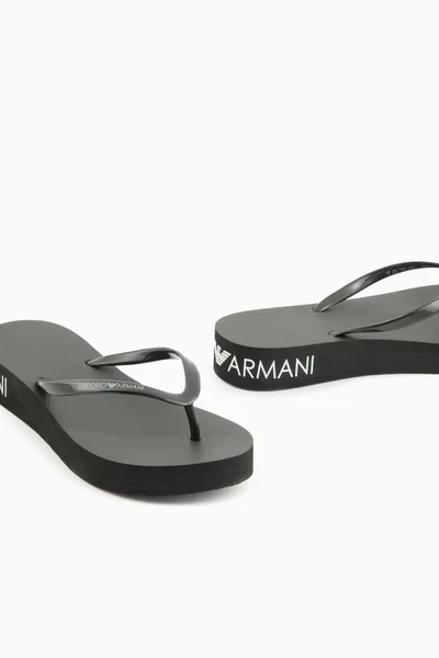 Dámské černé žabky Emporio Armani s platformou