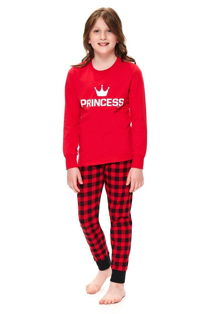 Dívčí pyžamo Princess červené Dn-nightwear, červená 110/116 i43_68285_2:červená_3:110/116_