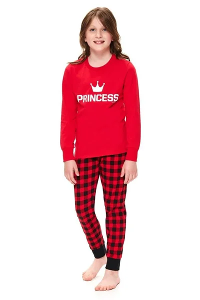 Dívčí pyžamo Princess červené Dn-nightwear