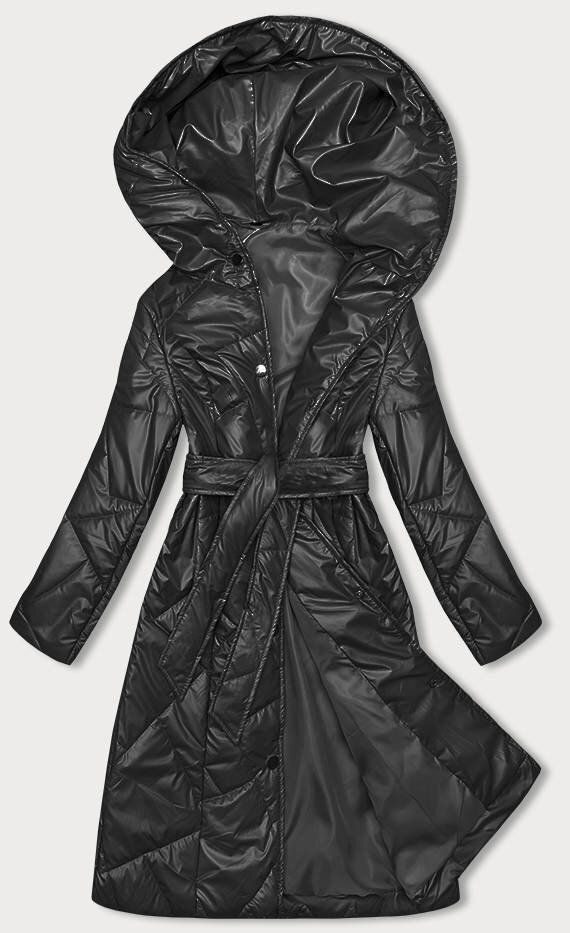 Černá prošívaná bunda s kapucí SWEST, odcienie czerni XXL (44) i392_22404-48