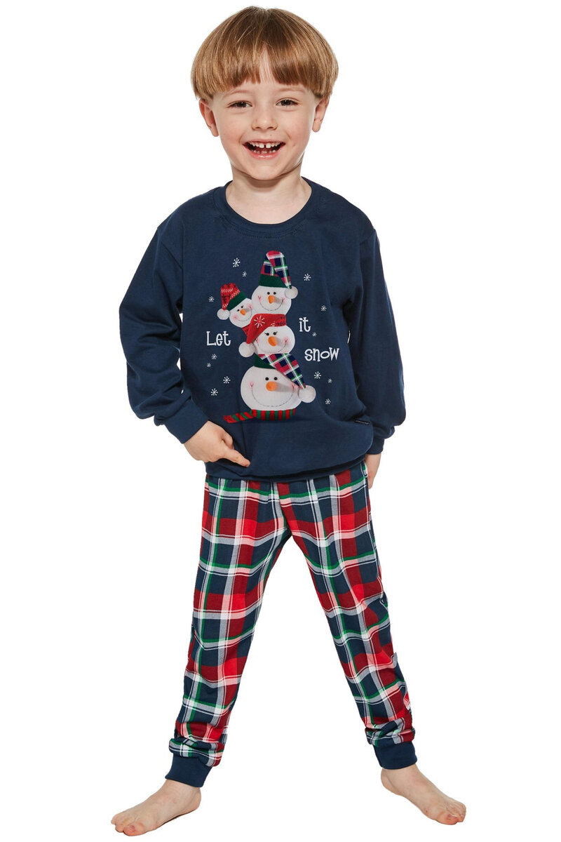 Zimní chlapecké pyžamo Snowman 2 - Cornette, tmavě modrá 164 i41_9999933176_2:tmavě modrá_3:164_