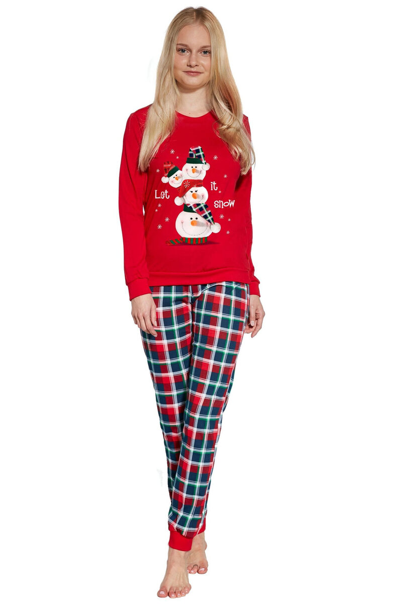 Zimní dívčí pyžamo Snowman 2 - Cornette, Červená 128 i41_9999933178_2:červená_3:128_