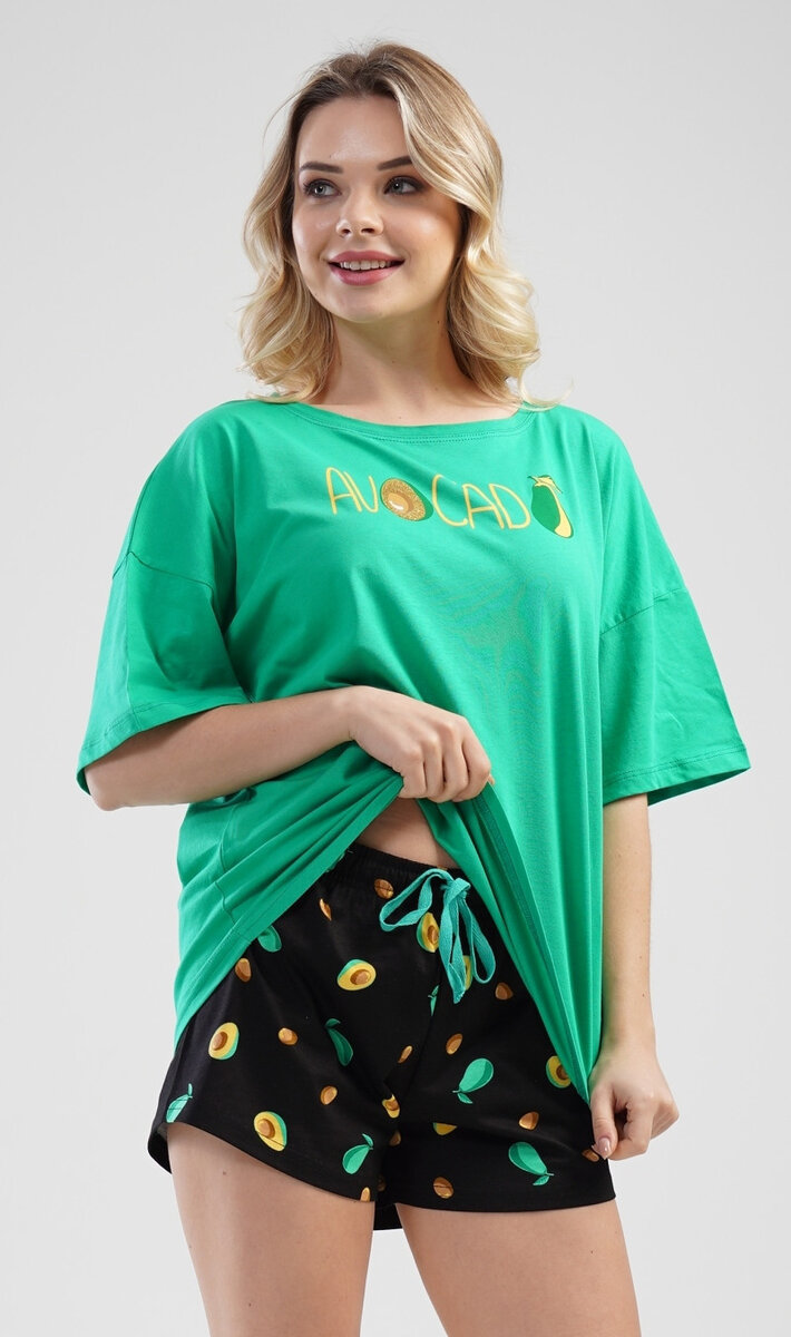 Pyžamo pro ženy šortky Avocado Vienetta, šedá XL i232_8910_55455957:šedá XL