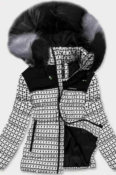 Zimní dámská sportovní bunda s odnímatelnou kožešinovou kapucí SPEED.A