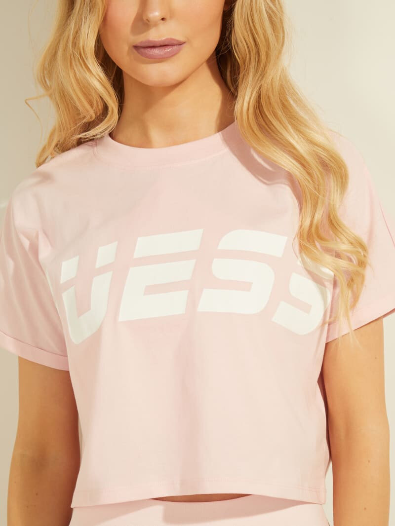 Dámské tričko Q53L6Z - YIO95 růžová - Guess, růžova S i10_P49734_1:9_2:92_
