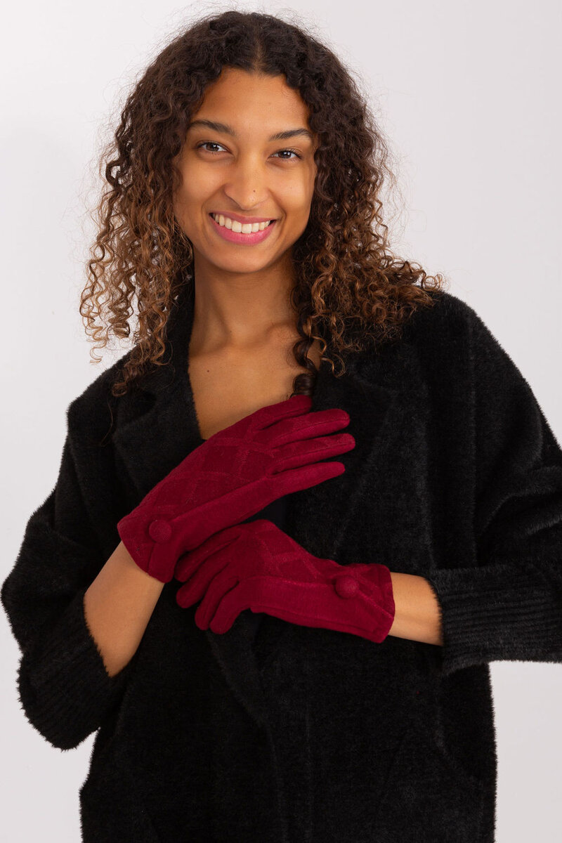 Zimní dámské rukavice s květinovým motivem AT, L/XL i240_191345_2:L/XL