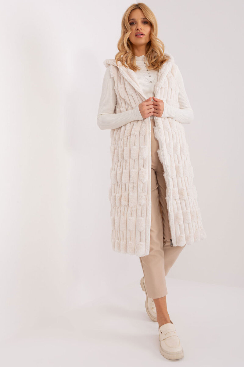 Zimní kožešinová dámská vesta AT Elegantní Pohodlí, L/XL i240_190867_2:L/XL