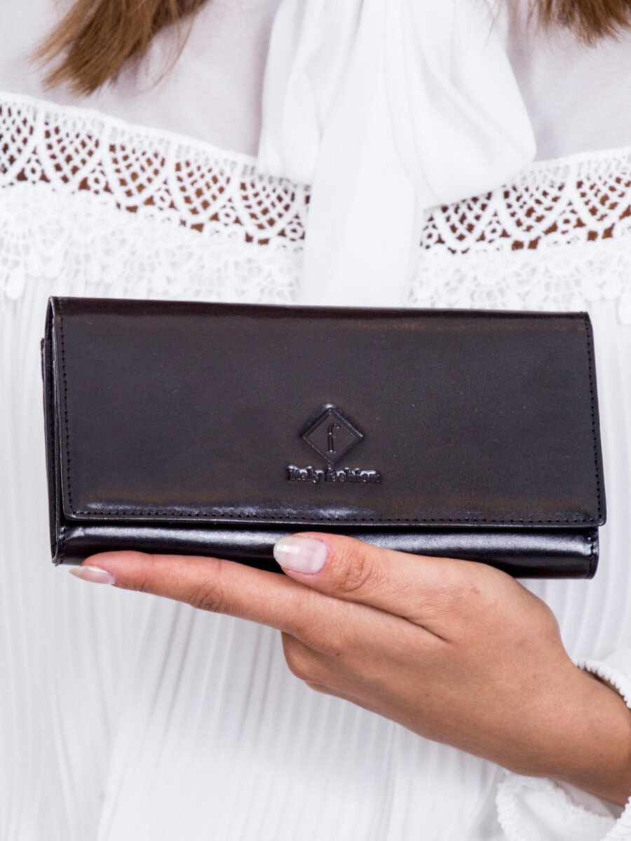 Dámská černá kožená peněženka s háčkem FPrice, jedna velikost i523_2016101357453
