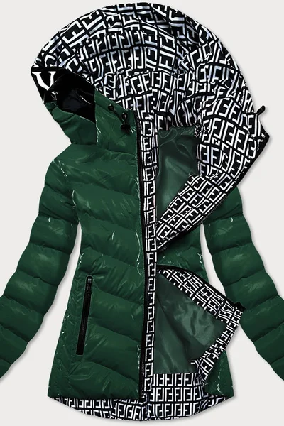 Zimní zelená prošívaná bunda s kapucí SPEED.A