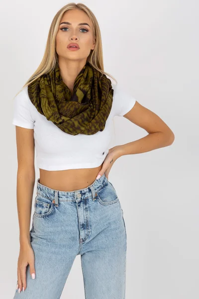 Vzorovaný khaki dámský snood Fashionhunters