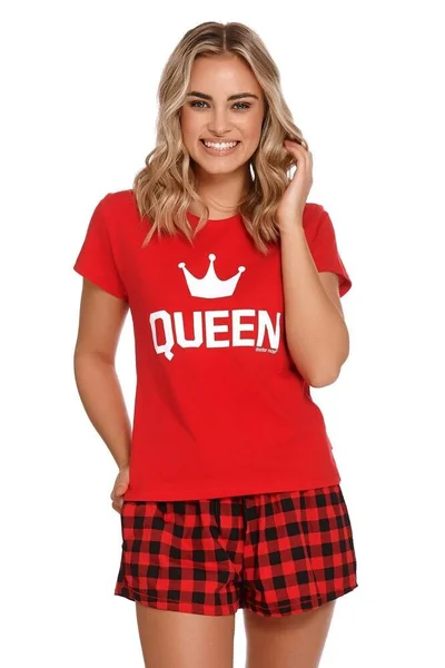 Krátké pyžamo pro ženy Queen červené Dn-nightwear