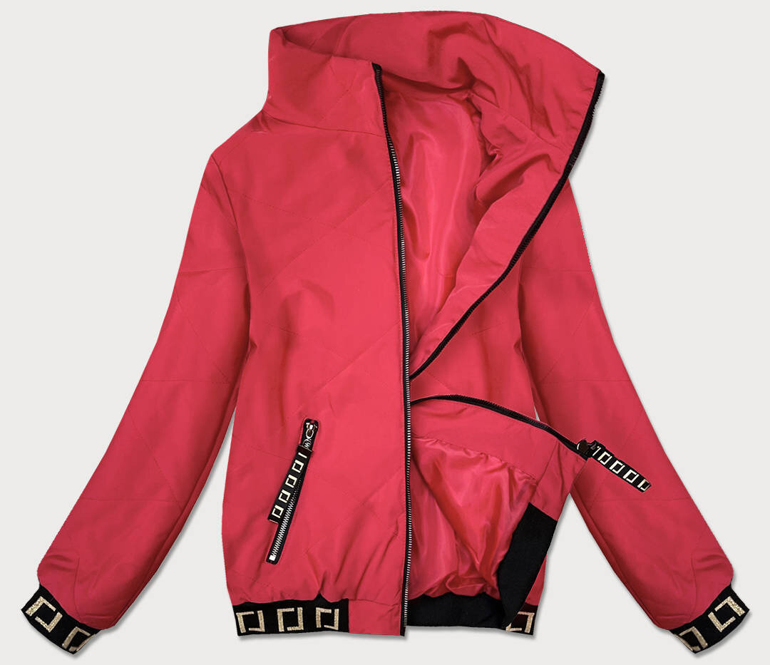 Krátká červená bunda pro ženy se stojáčkem FL4 SWEST, odcienie czerwieni S (36) i392_19646-46