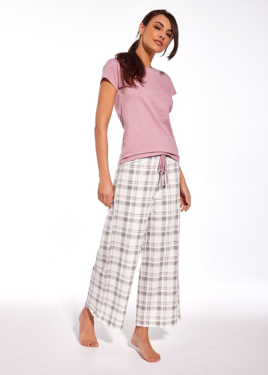 Růžové pyžamo pro ženy Charlotte od Cornette, Růžová S i384_373521