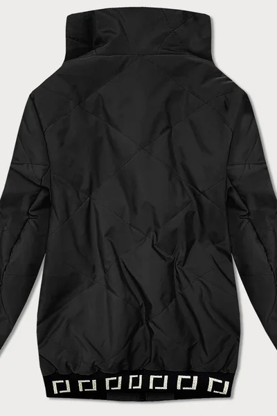 Krátká černá bunda pro ženy se stojáčkem 64115 S'WEST