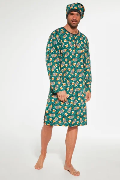 Pánské noční pyžamo Cornette s dlouhými rukávy a originálním designem